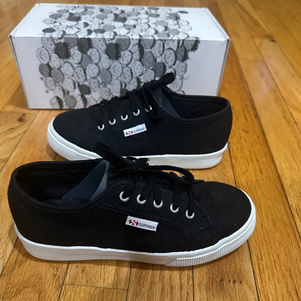 Superga Kids Black Platform Sneakers